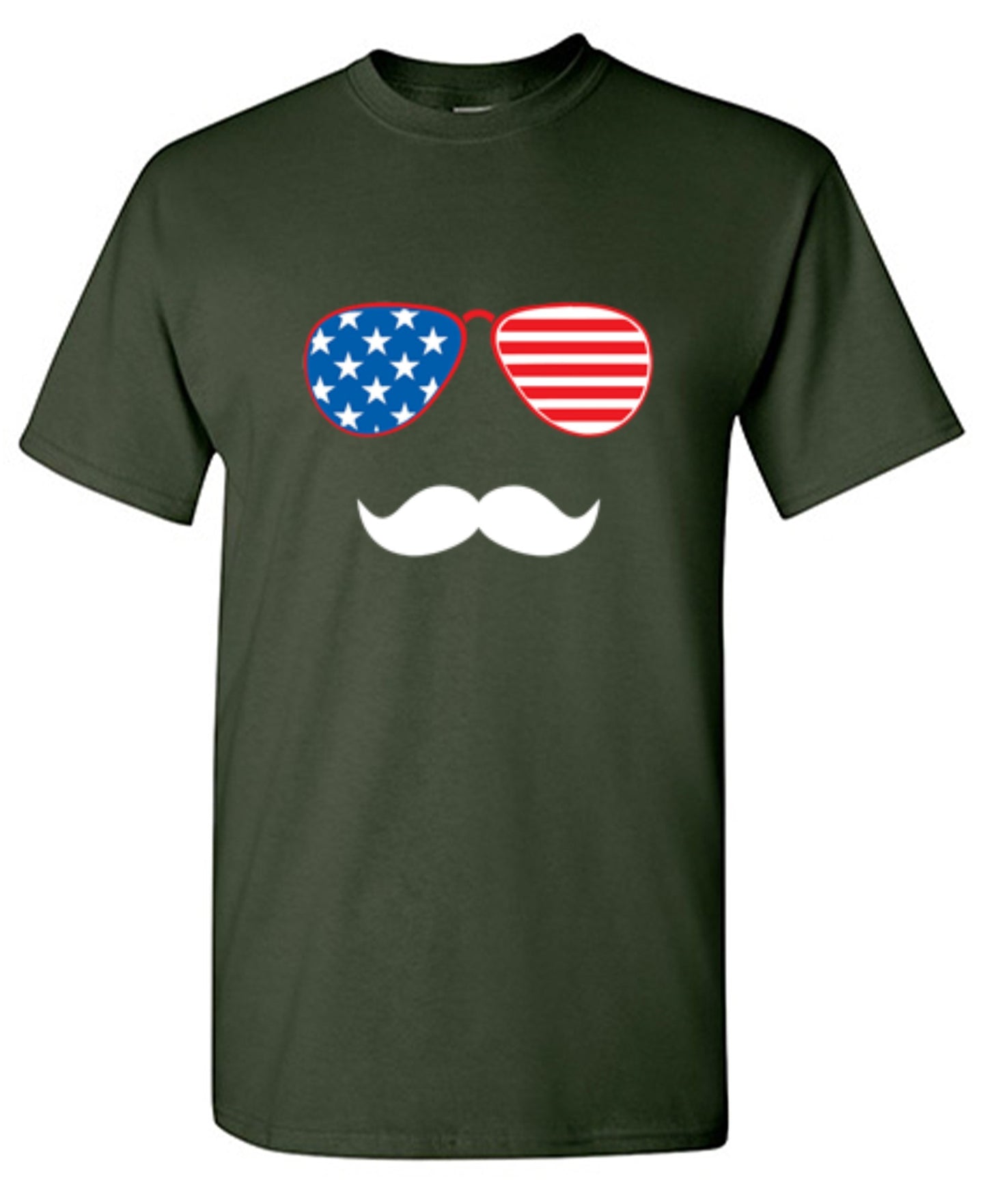 Funny T-Shirts design "Flag Sunglasses Moustache - Patriotic Shirt this Independence Day"