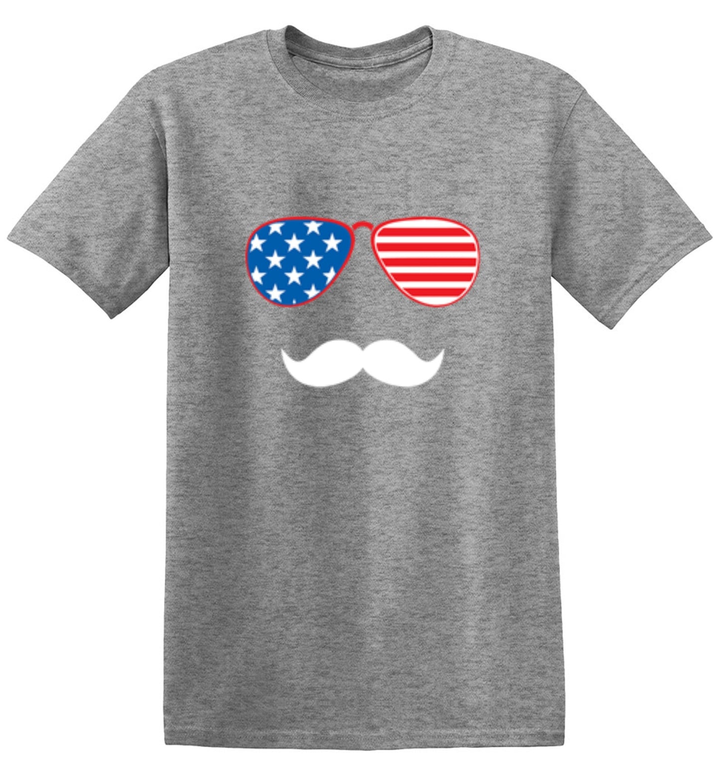 Funny T-Shirts design "Flag Sunglasses Moustache - Patriotic Shirt this Independence Day"