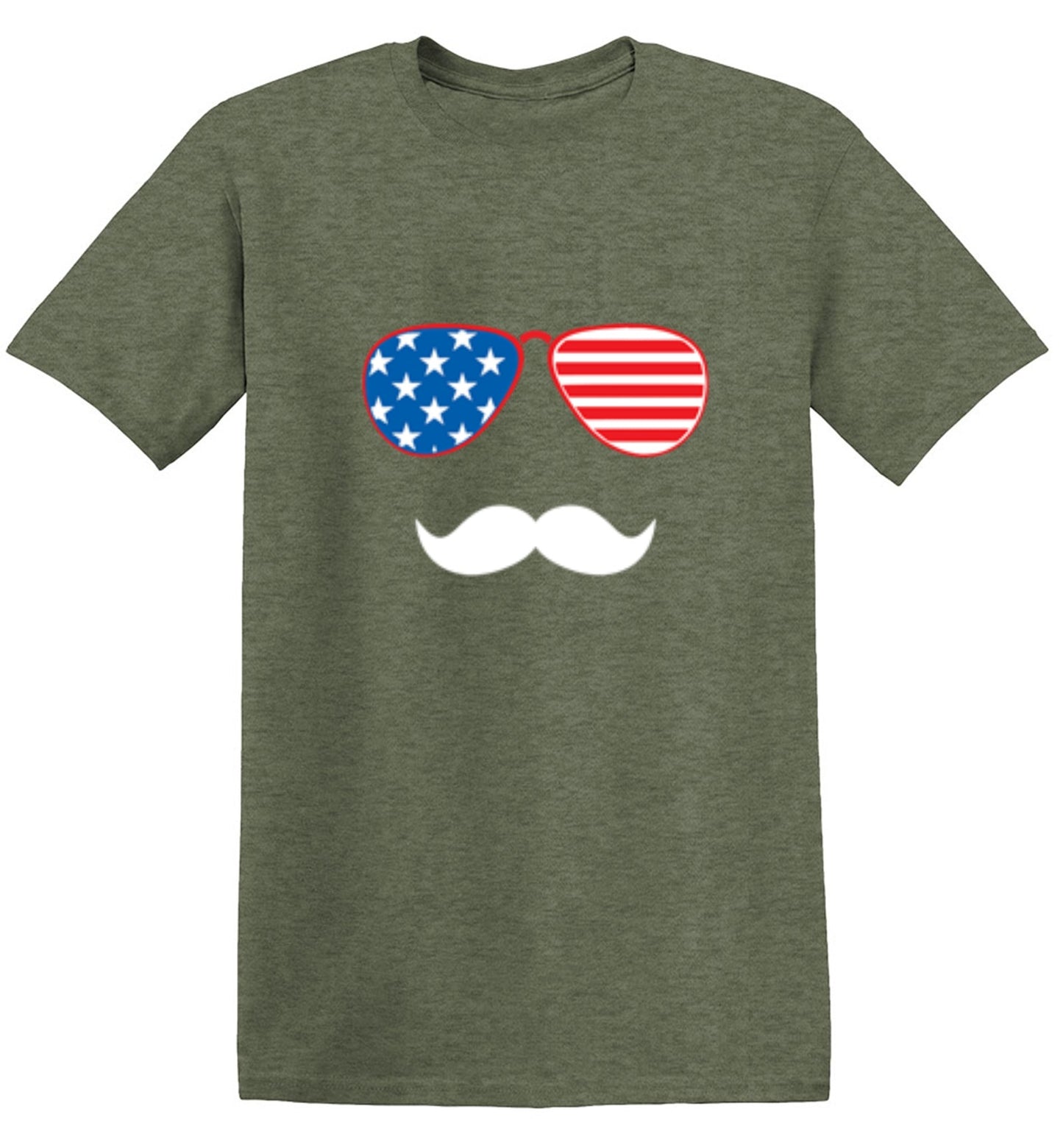 Funny T-Shirts design "Flag Sunglasses Moustache - Patriotic Shirt this Independence Day"