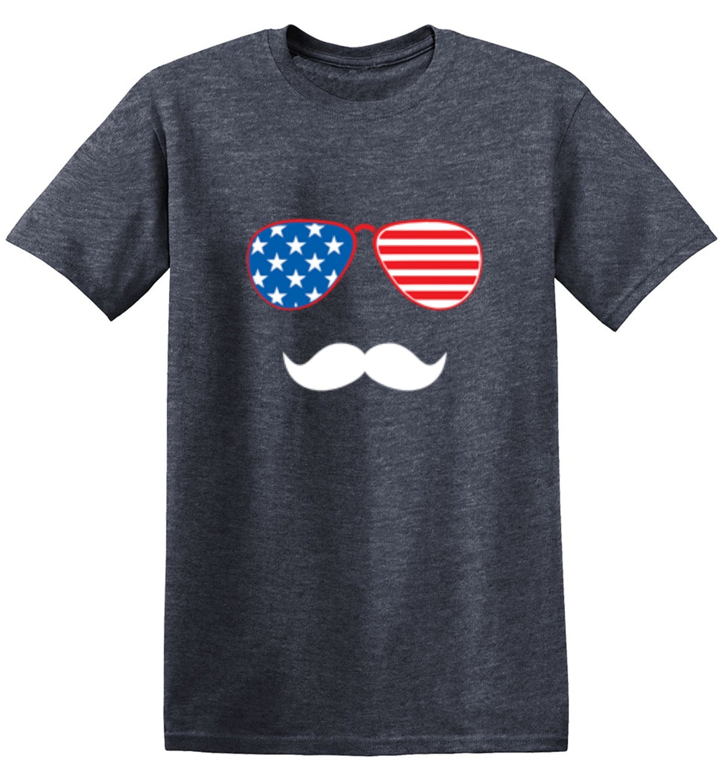 Funny T-Shirts design "Flag Sunglasses Moustache - Patriotic Shirt this Independence Day"