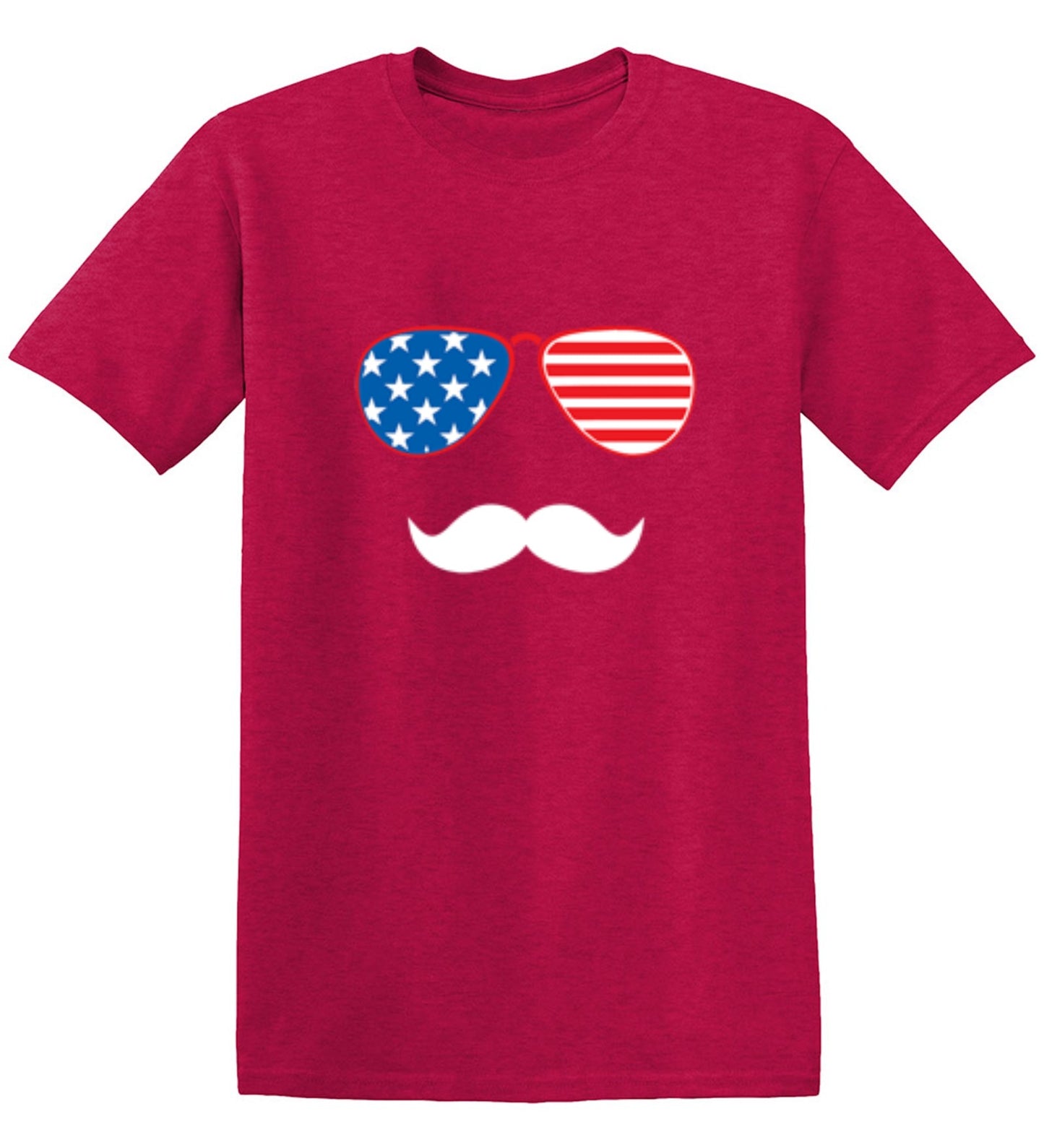 Funny T-Shirts design "Flag Sunglasses Moustache - Patriotic Shirt this Independence Day"