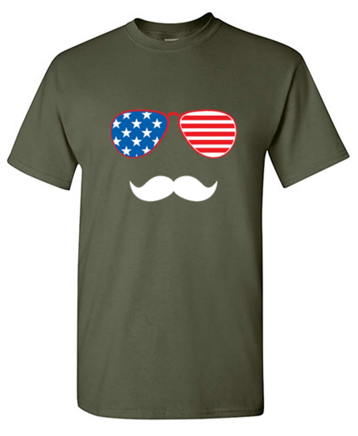 Funny T-Shirts design "Flag Sunglasses Moustache - Patriotic Shirt this Independence Day"