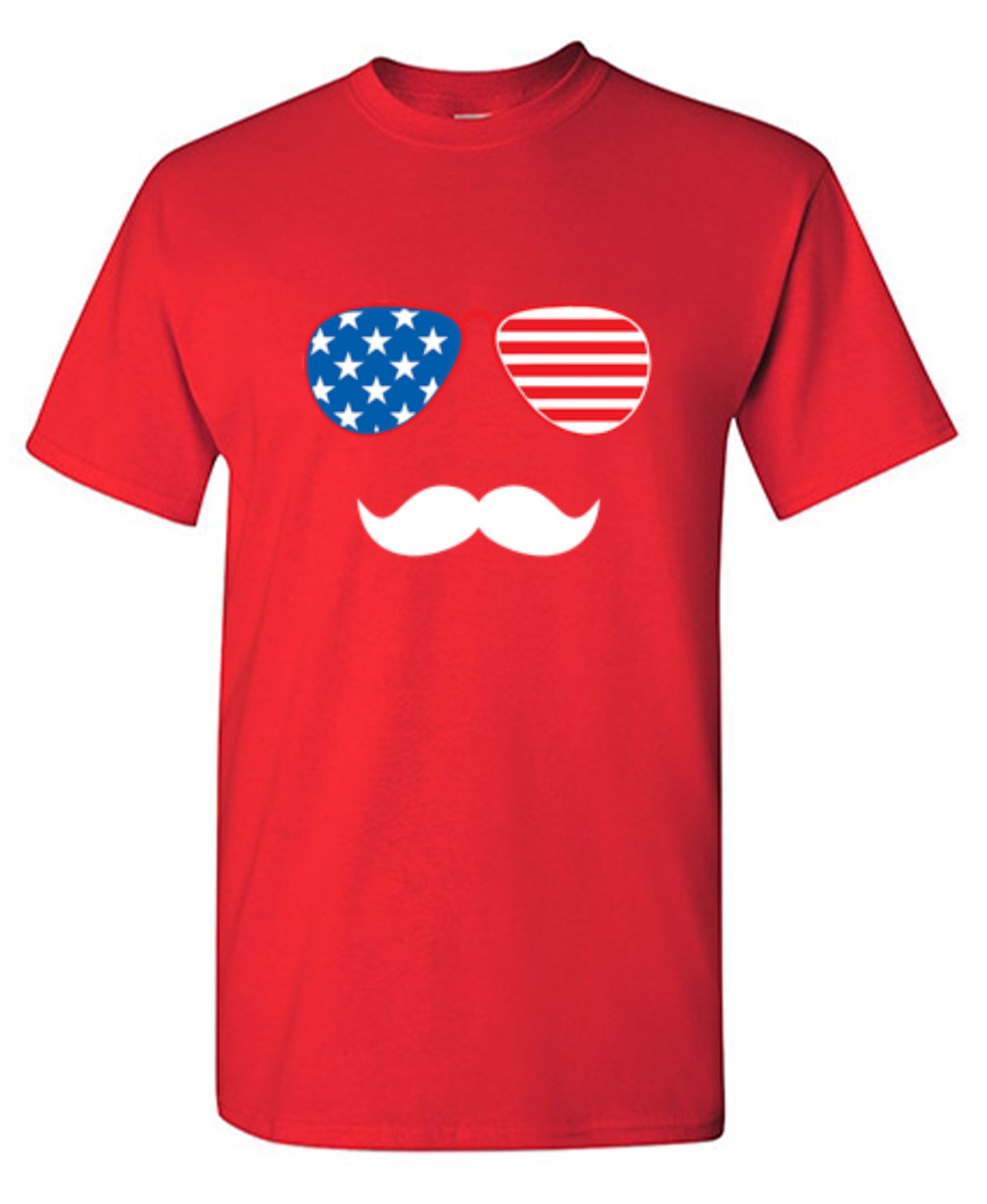 Funny T-Shirts design "Flag Sunglasses Moustache - Patriotic Shirt this Independence Day"