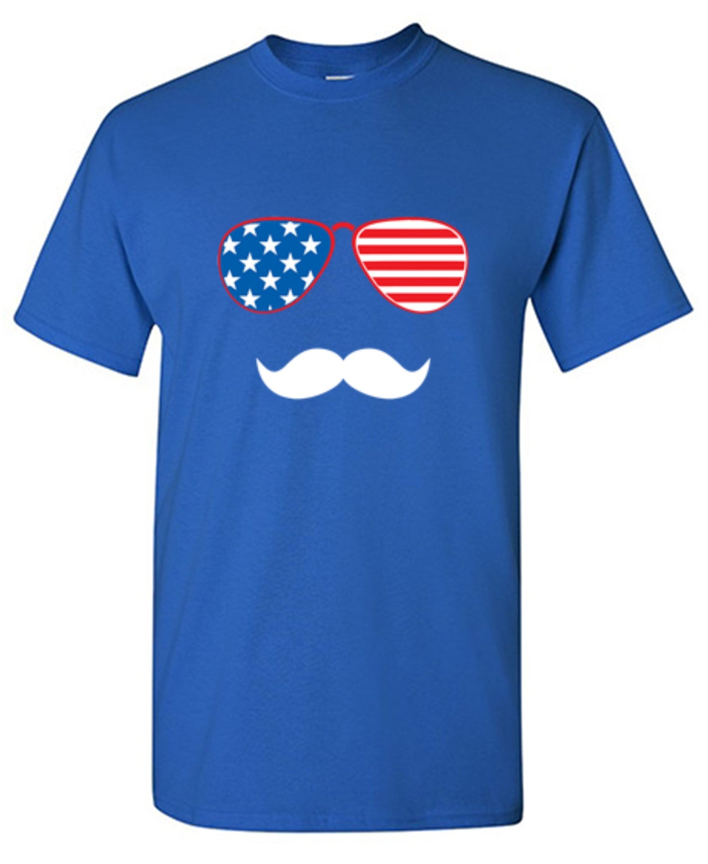 Funny T-Shirts design "Flag Sunglasses Moustache - Patriotic Shirt this Independence Day"