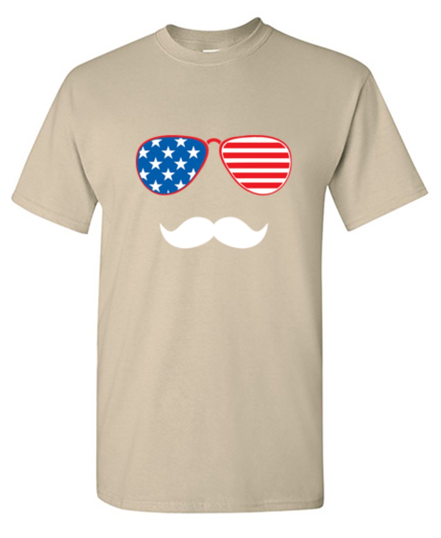 Funny T-Shirts design "Flag Sunglasses Moustache - Patriotic Shirt this Independence Day"