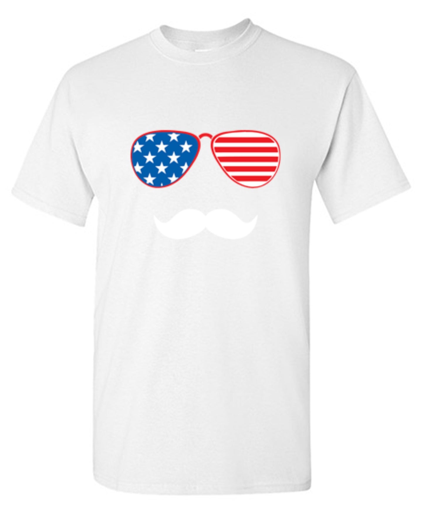 Funny T-Shirts design "Flag Sunglasses Moustache - Patriotic Shirt this Independence Day"