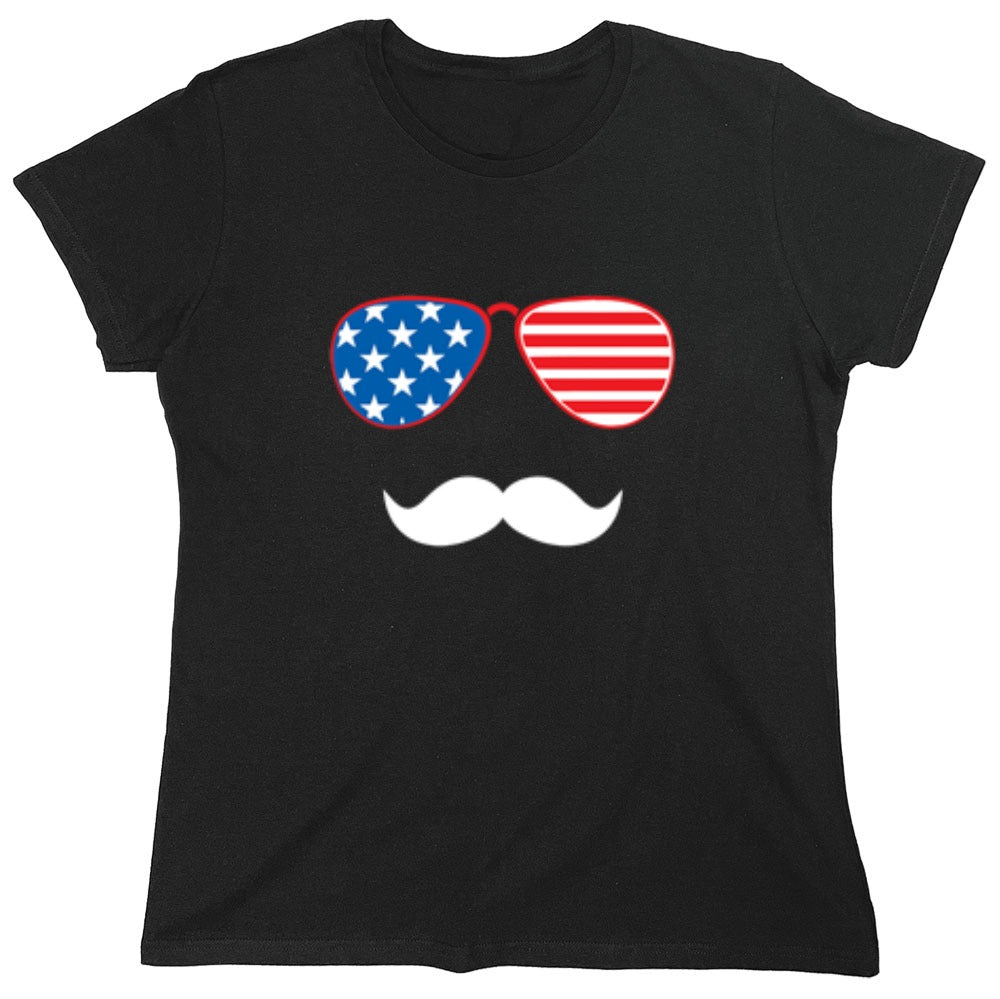 Funny T-Shirts design "Flag Sunglasses Moustache - Patriotic Shirt this Independence Day"