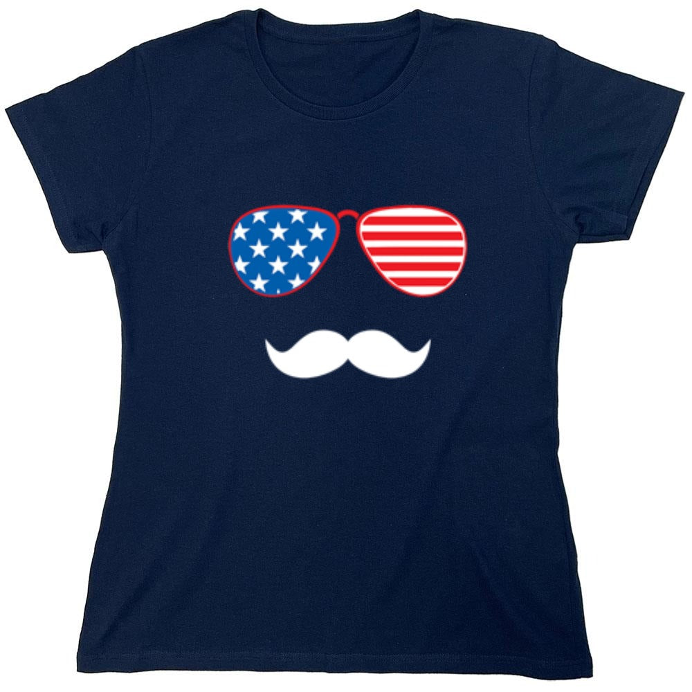 Funny T-Shirts design "Flag Sunglasses Moustache - Patriotic Shirt this Independence Day"