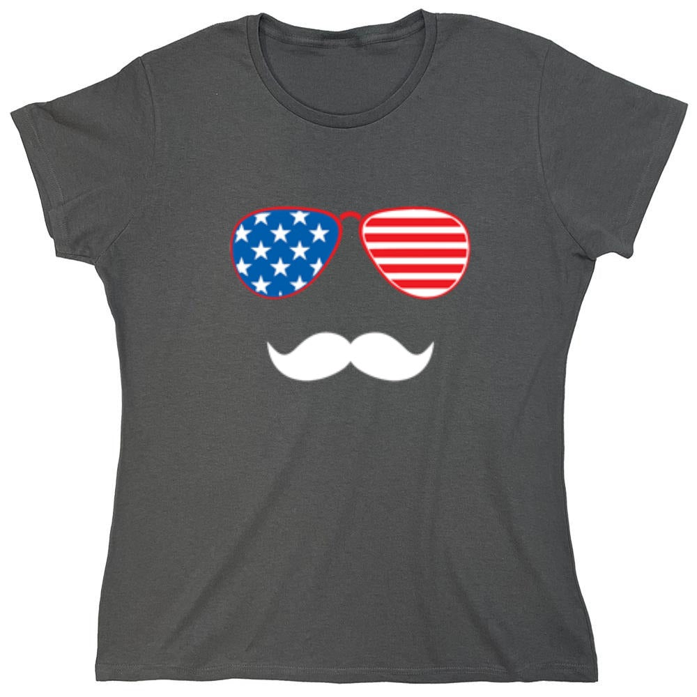 Funny T-Shirts design "Flag Sunglasses Moustache - Patriotic Shirt this Independence Day"