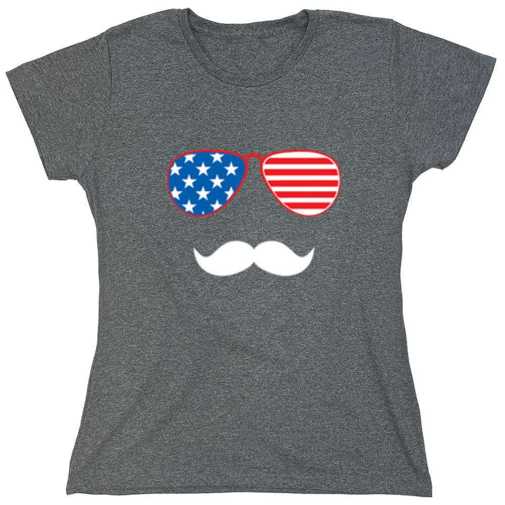 Funny T-Shirts design "Flag Sunglasses Moustache - Patriotic Shirt this Independence Day"
