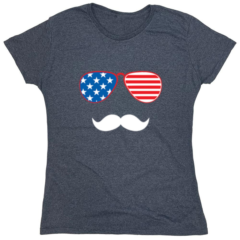 Funny T-Shirts design "Flag Sunglasses Moustache - Patriotic Shirt this Independence Day"