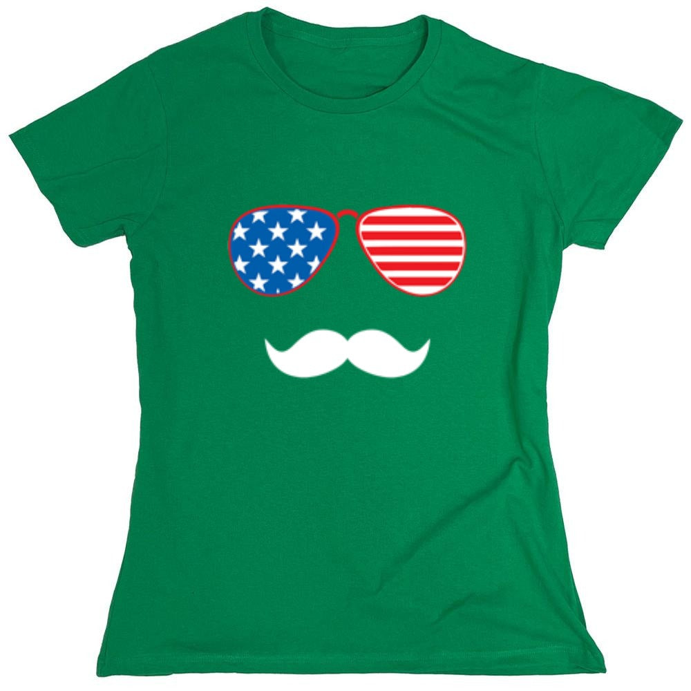 Funny T-Shirts design "Flag Sunglasses Moustache - Patriotic Shirt this Independence Day"
