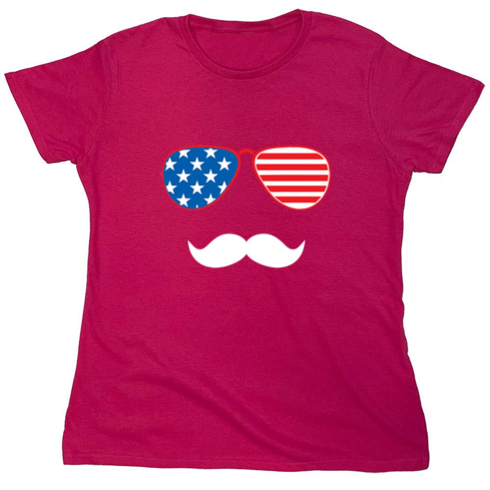 Funny T-Shirts design "Flag Sunglasses Moustache - Patriotic Shirt this Independence Day"