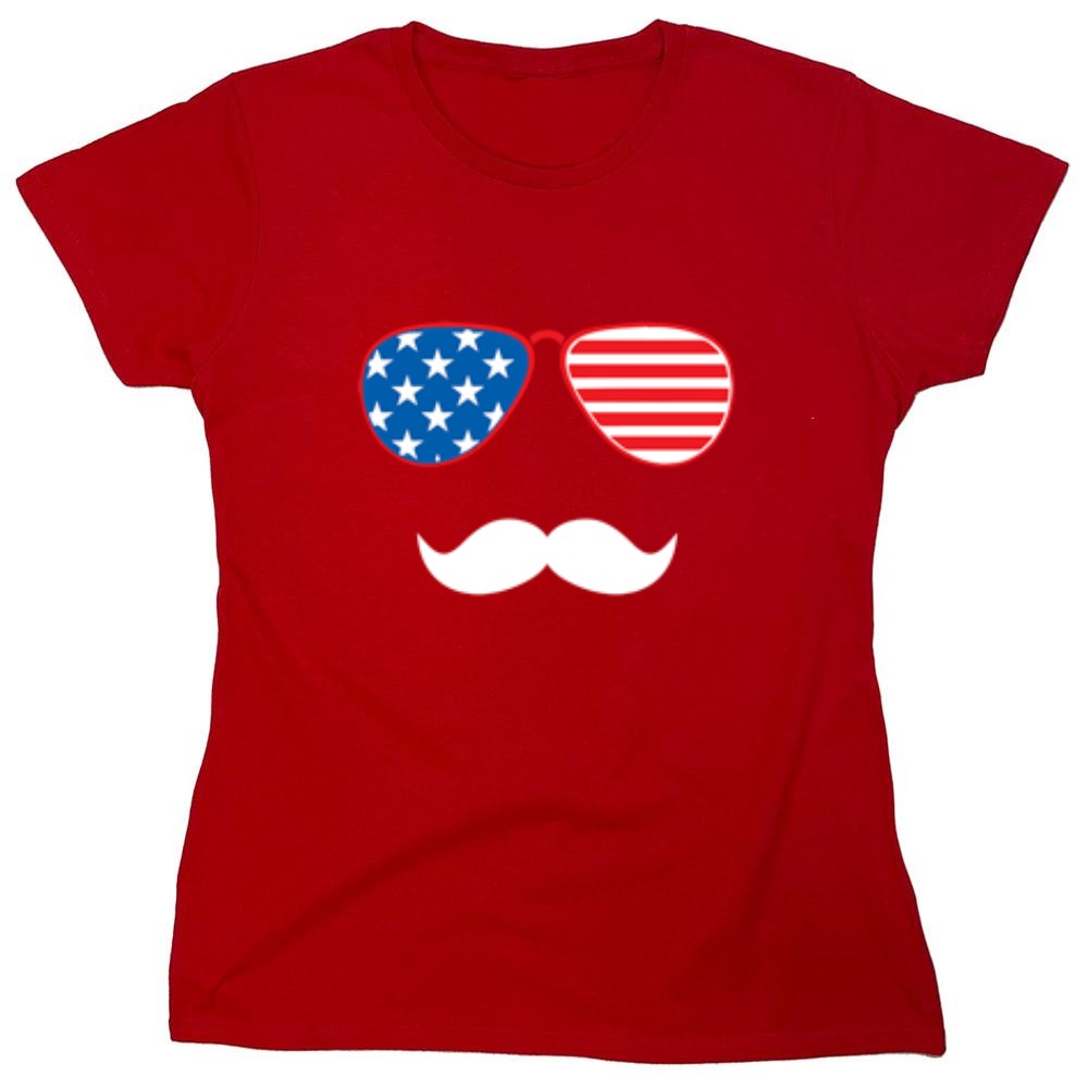 Funny T-Shirts design "Flag Sunglasses Moustache - Patriotic Shirt this Independence Day"