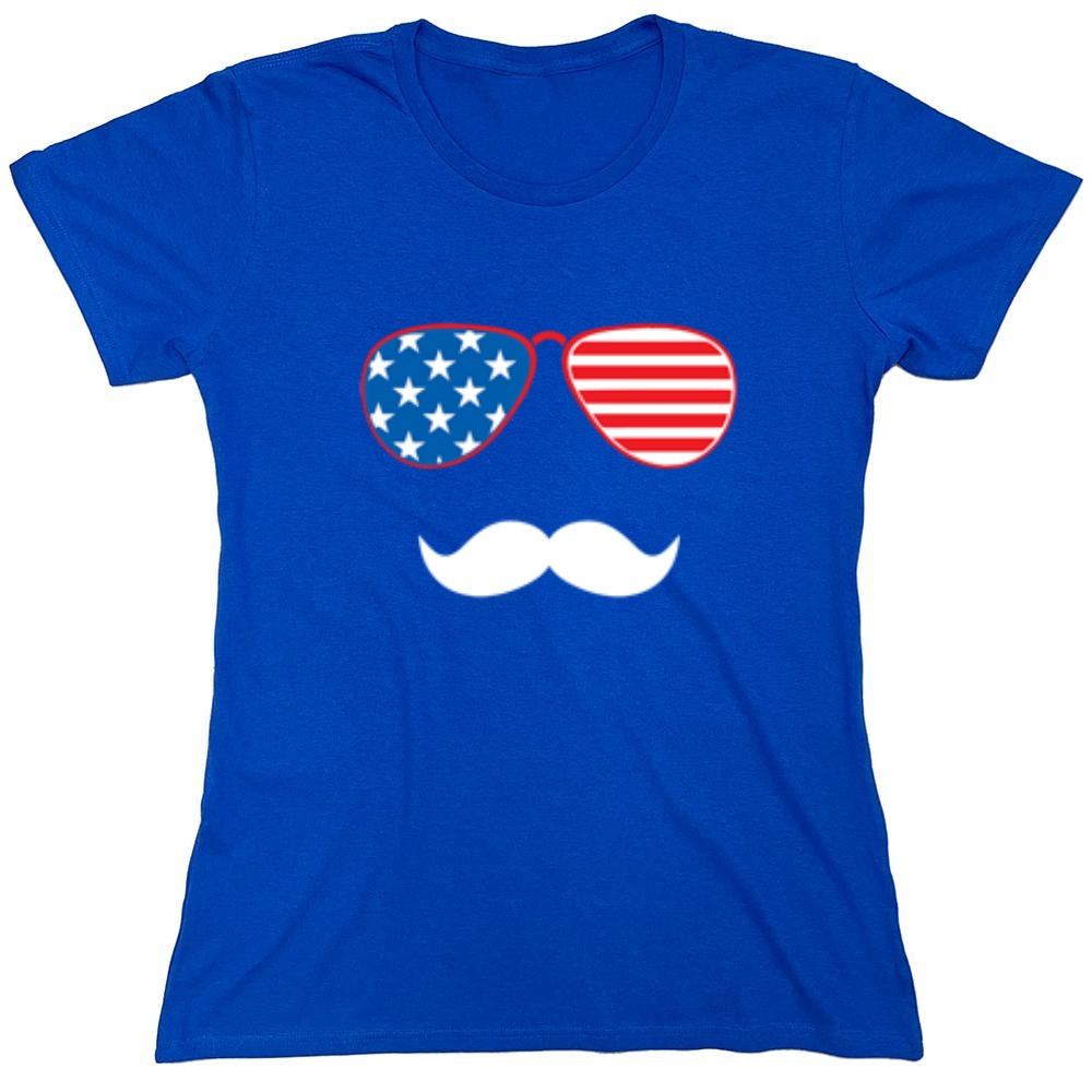 Funny T-Shirts design "Flag Sunglasses Moustache - Patriotic Shirt this Independence Day"