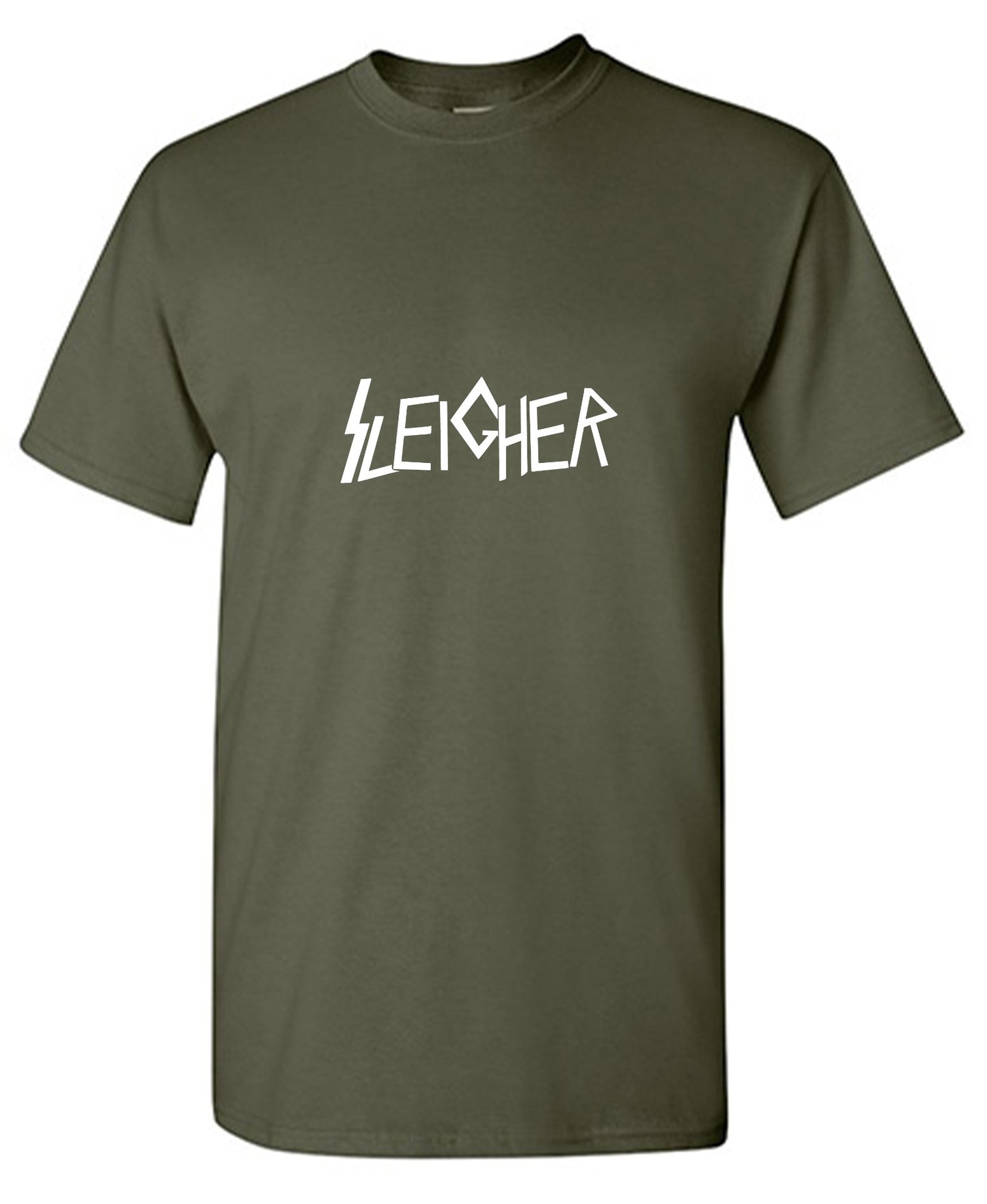 Funny T-Shirts design "SLEIGHER Mens T Shirt"