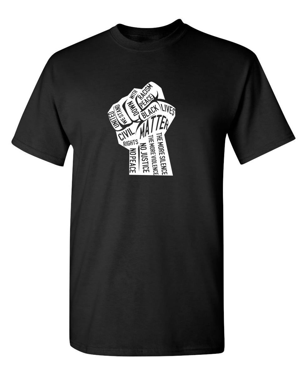 BLM Word Fist - Funny T Shirts & Graphic Tees