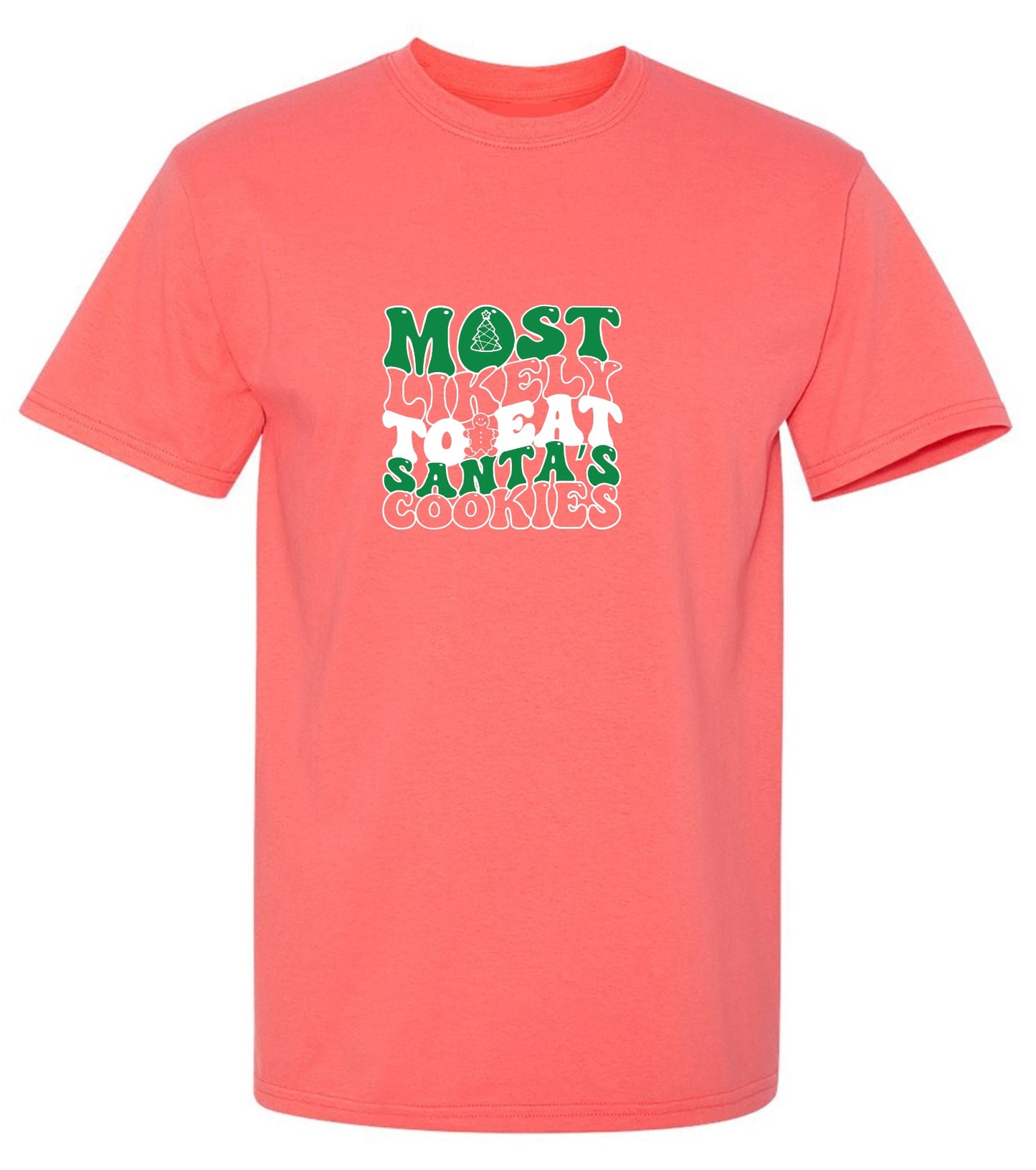 Funny T-Shirts design "Most Likely To Eat Santa's Cookies T-Shirt"