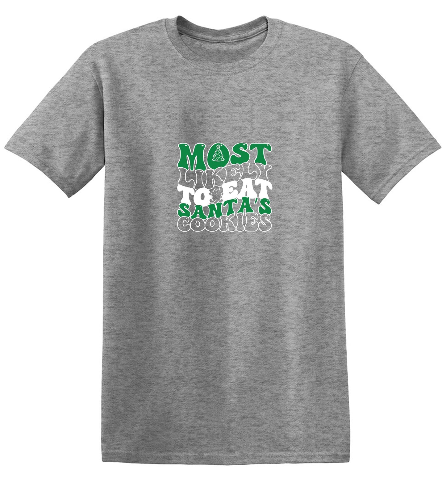 Funny T-Shirts design "Most Likely To Eat Santa's Cookies T-Shirt - Youth"