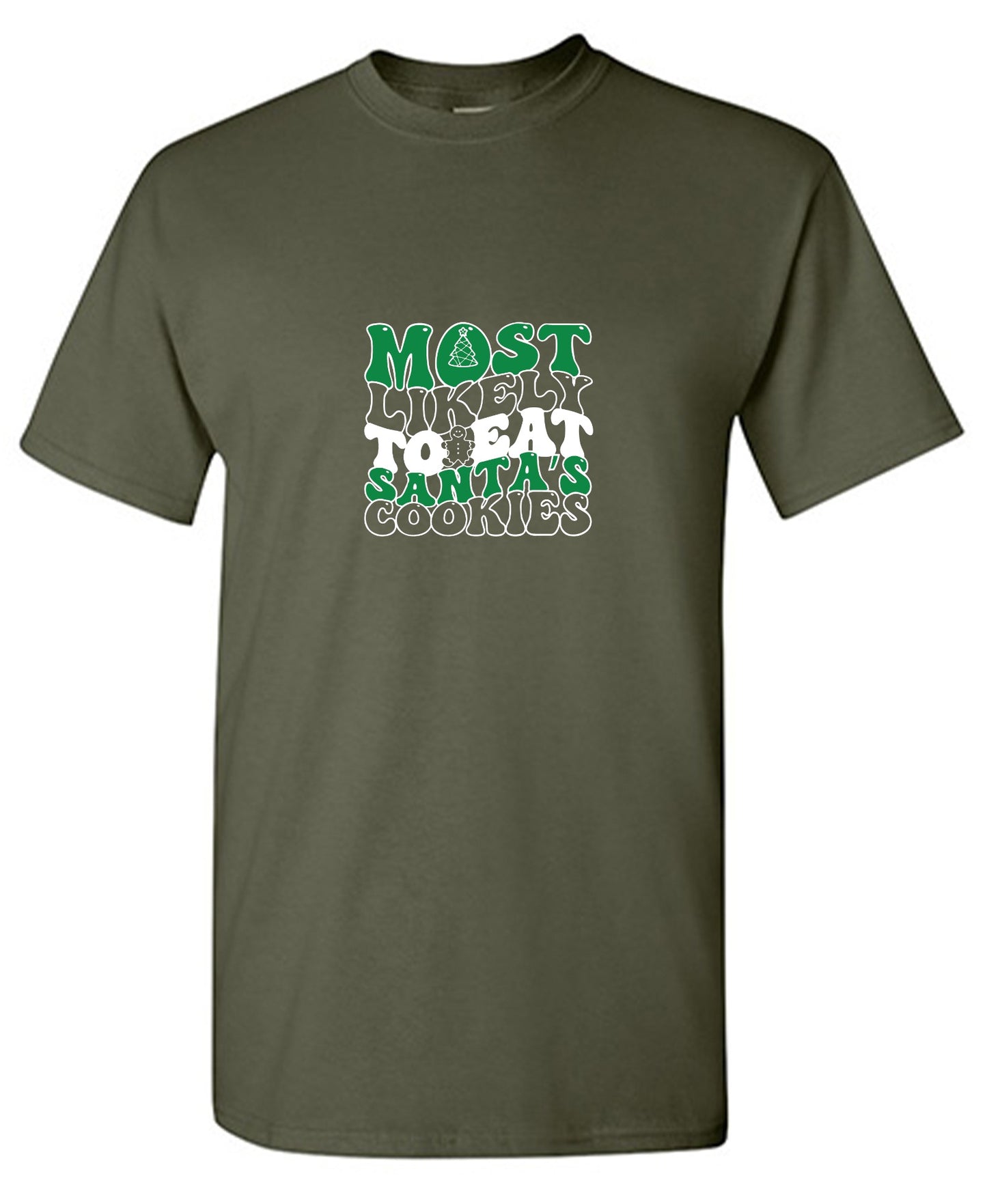 Funny T-Shirts design "Most Likely To Eat Santa's Cookies T-Shirt"