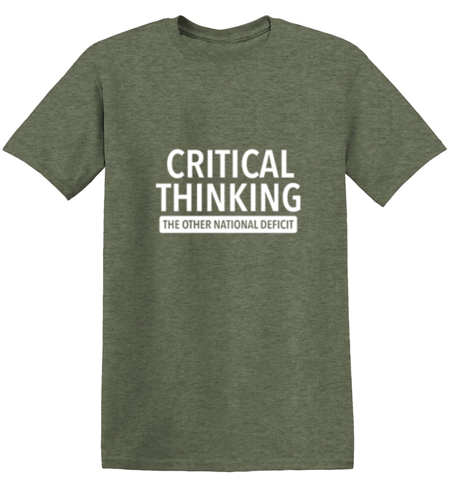 Funny T-Shirts design "Critical Thinking The Other National Deficit"