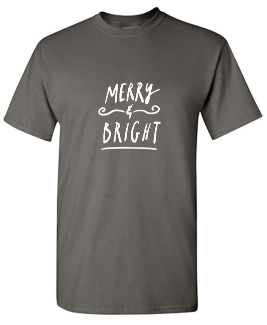 Funny T-Shirts design "Merry and Bright Christmas Tee"
