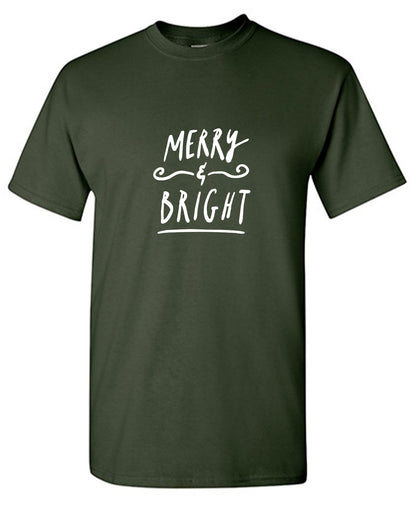 Funny T-Shirts design "Merry and Bright Christmas Tee"
