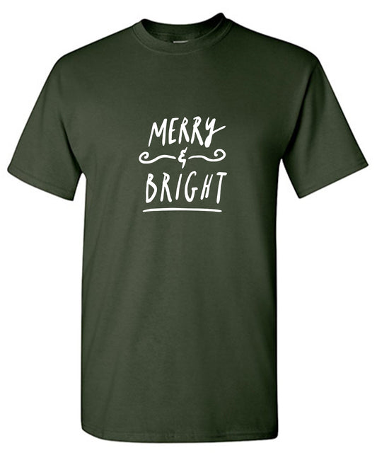 Funny T-Shirts design "Merry and Bright Christmas Tee"