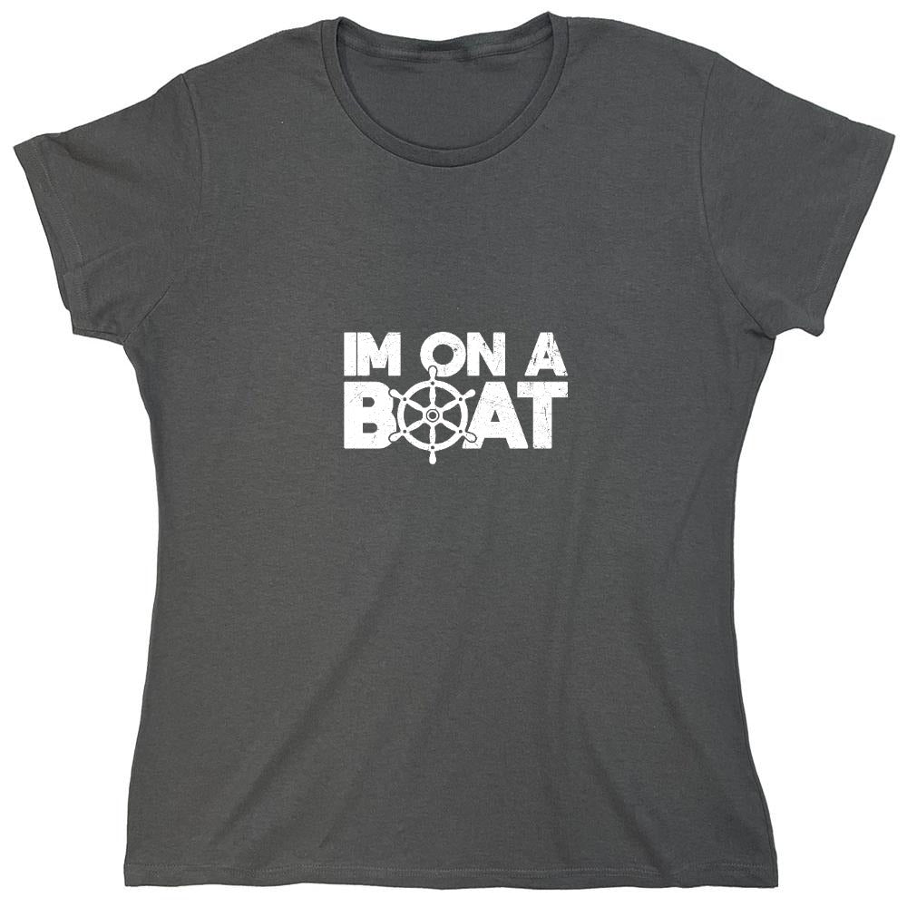 Funny T-Shirts design "I am on a Boat, Mens T-Shirt - Womens"