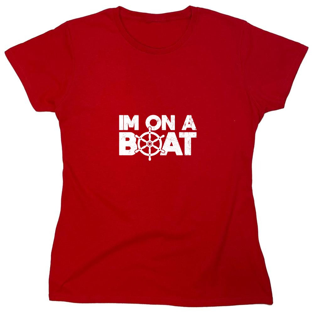 Funny T-Shirts design "I am on a Boat, Mens T-Shirt - Womens"