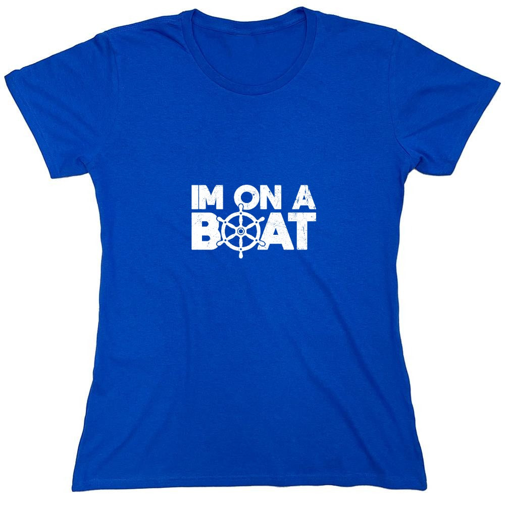 Funny T-Shirts design "I am on a Boat, Mens T-Shirt - Womens"