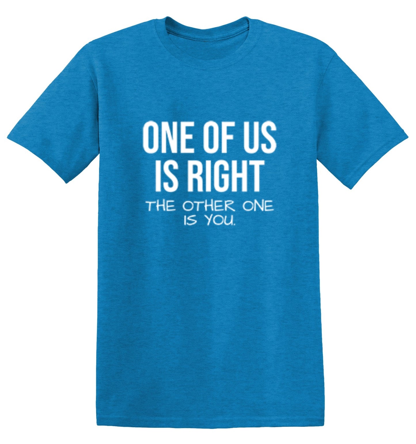 Funny T-Shirts design "One Of Us Is Right"