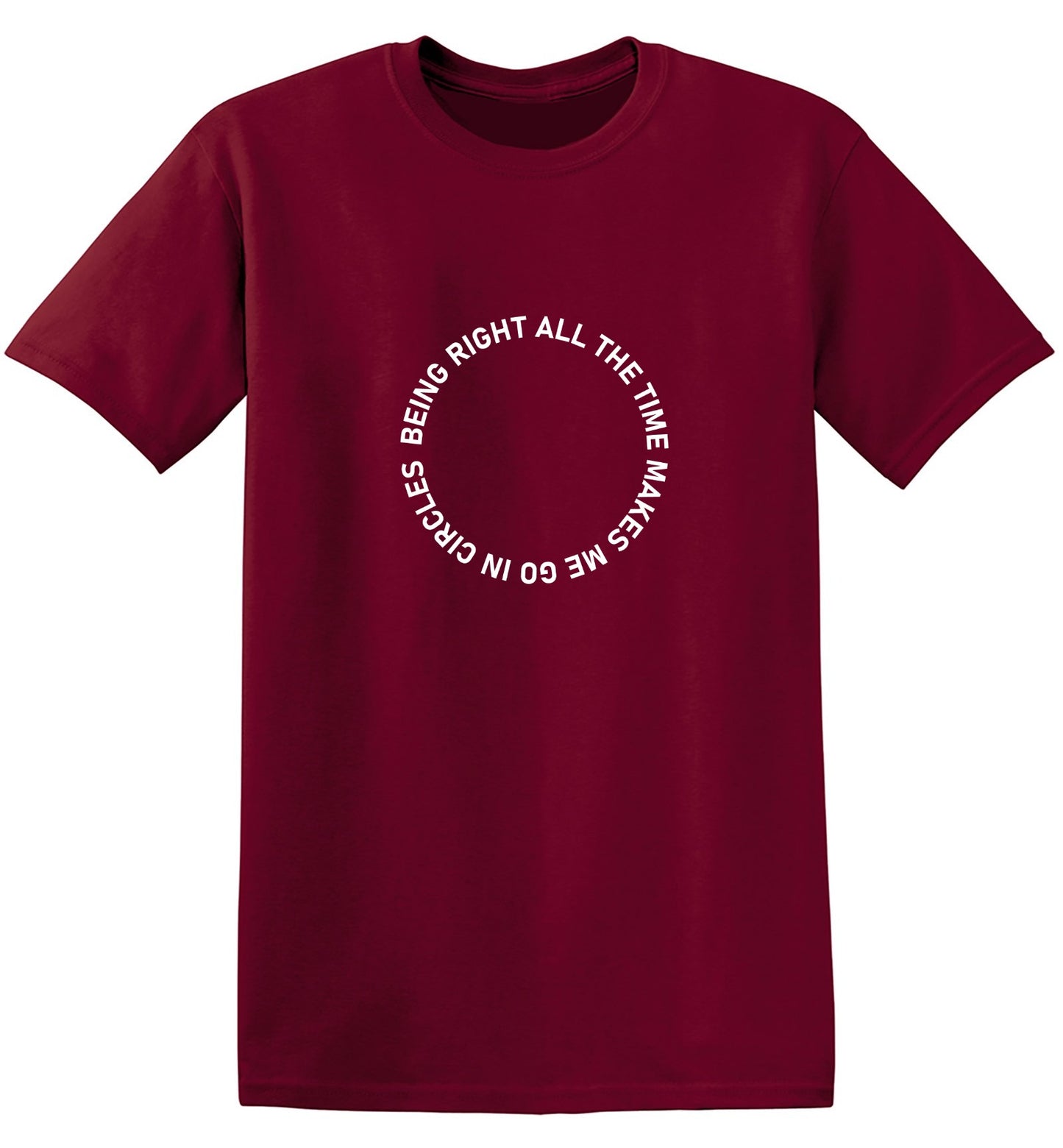 Funny T-Shirts design "Being Right All The Time Makes Me Go In Circles T-Shirt"