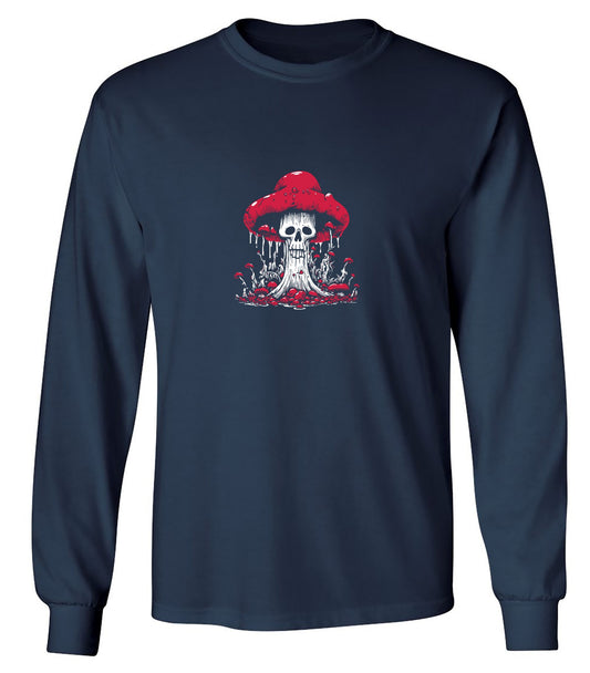 Funny T-Shirts design "Schroom Skull T-Shirt - Long Sleeve"