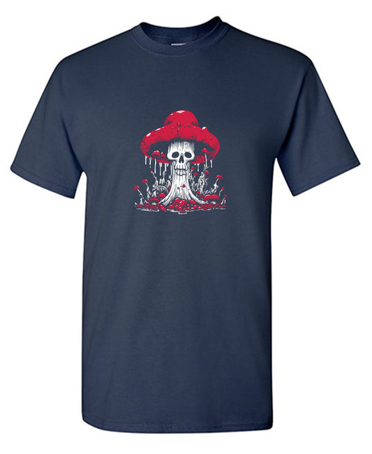 Funny T-Shirts design "Schroom Skull T-Shirt - Tall Tee"