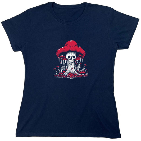 Funny T-Shirts design "Schroom Skull T-Shirt - Womens"