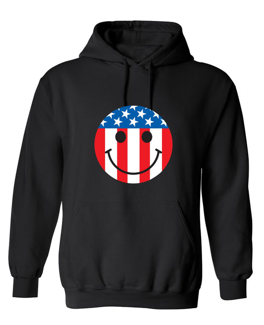 Funny T-Shirts design "American Flag Smile - Patriotic Shirt - Hoodie"