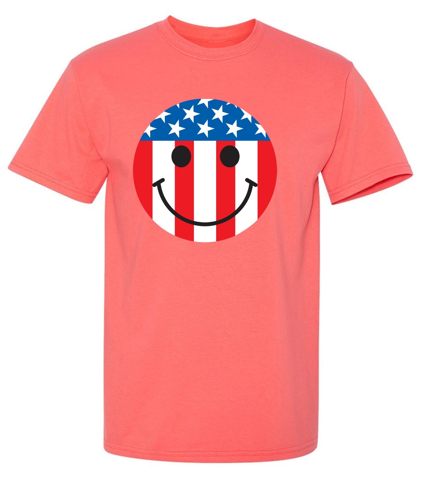 Funny T-Shirts design "American Flag Smile - Patriotic Shirt"