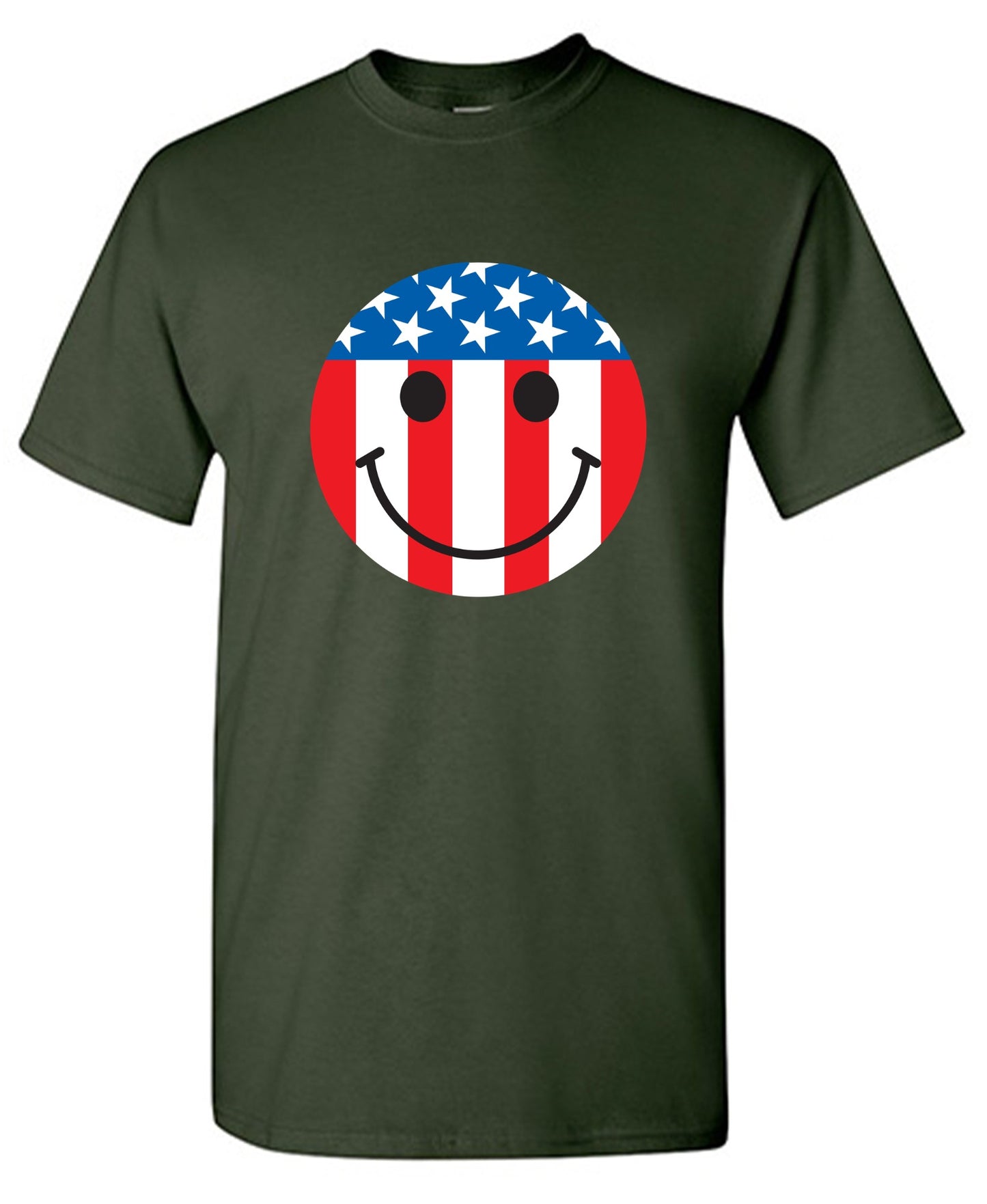 Funny T-Shirts design "American Flag Smile - Patriotic Shirt"