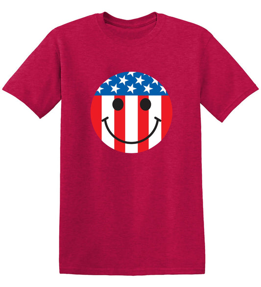 Funny T-Shirts design "American Flag Smile - Patriotic Shirt"