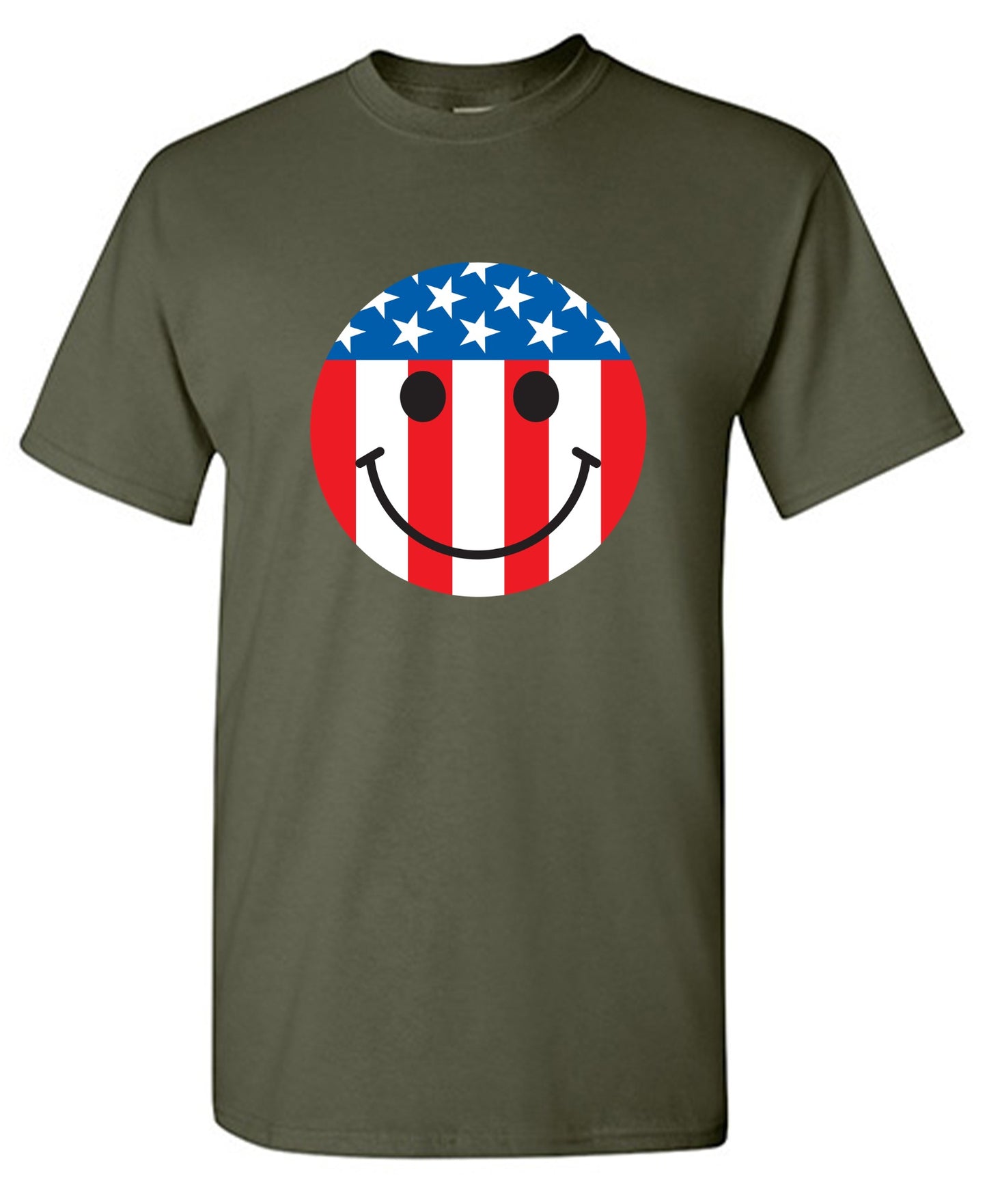 Funny T-Shirts design "American Flag Smile - Patriotic Shirt"