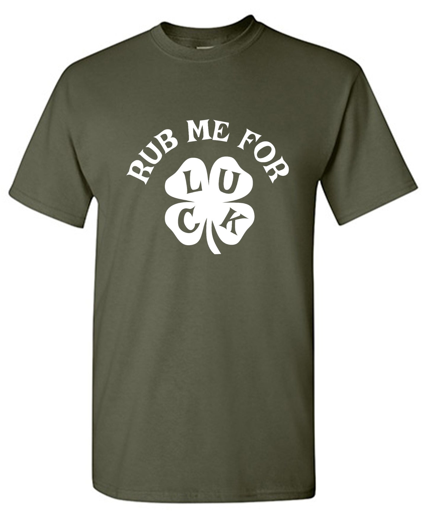 Funny T-Shirts design "Rub Me For Luck, Clover T-Shirt"