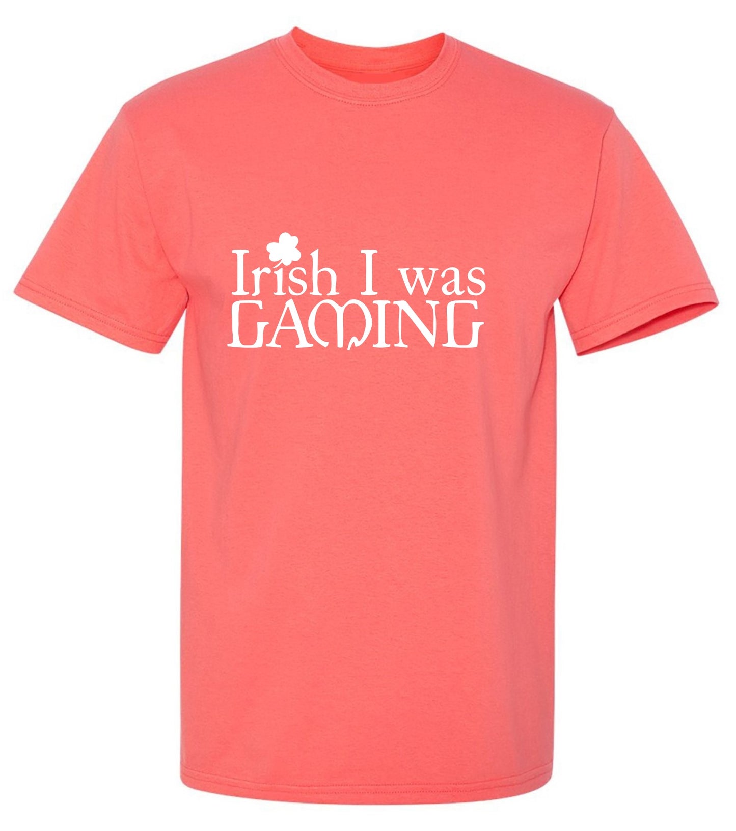 Funny T-Shirts design "Irish I was Gaming T-Shirt - Ring Spun Tee"