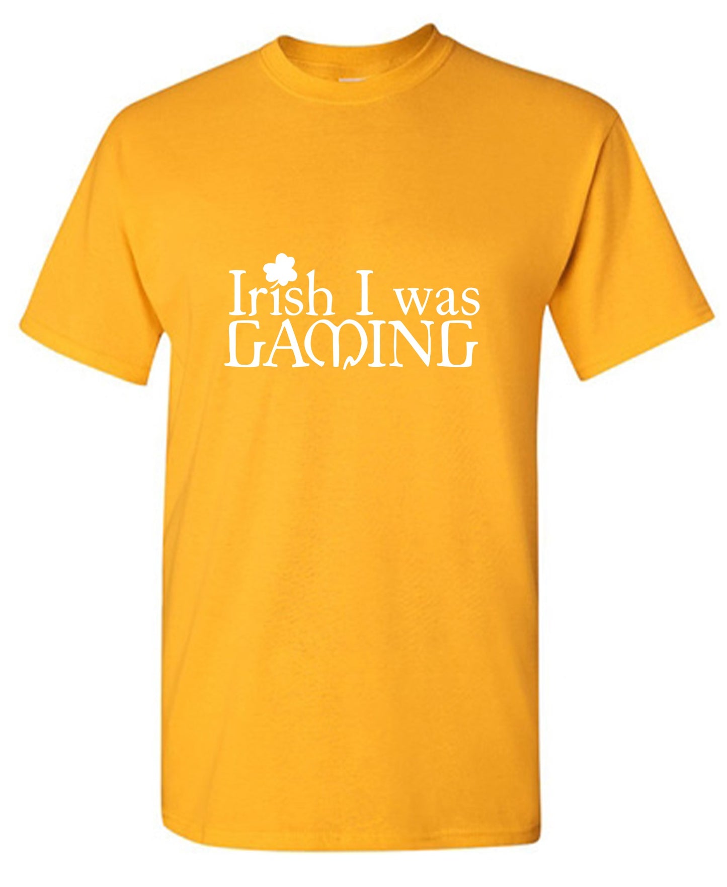 Funny T-Shirts design "Irish I was Gaming T-Shirt - Ring Spun Tee"