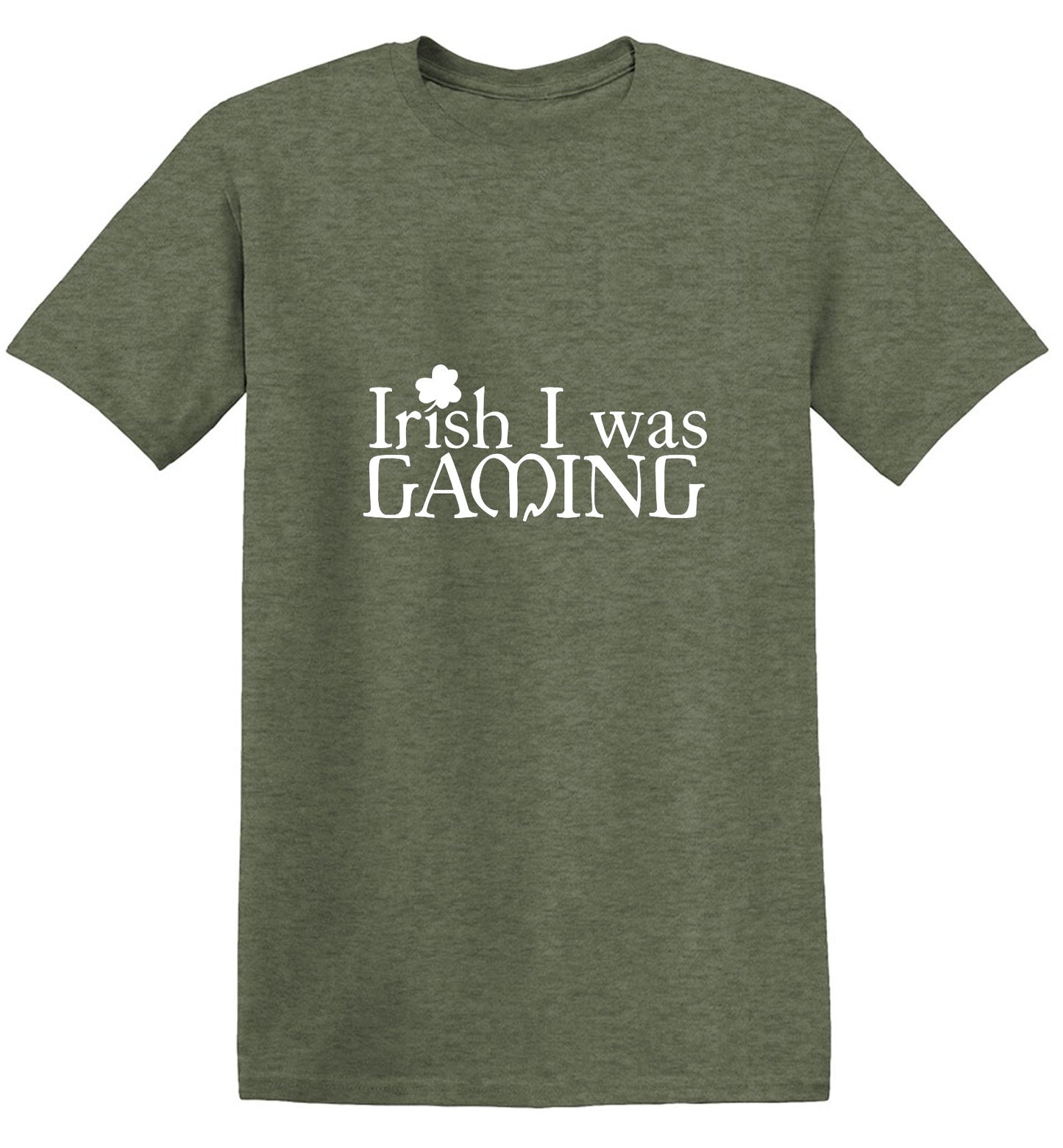 Funny T-Shirts design "Irish I was Gaming T-Shirt - Ring Spun Tee"