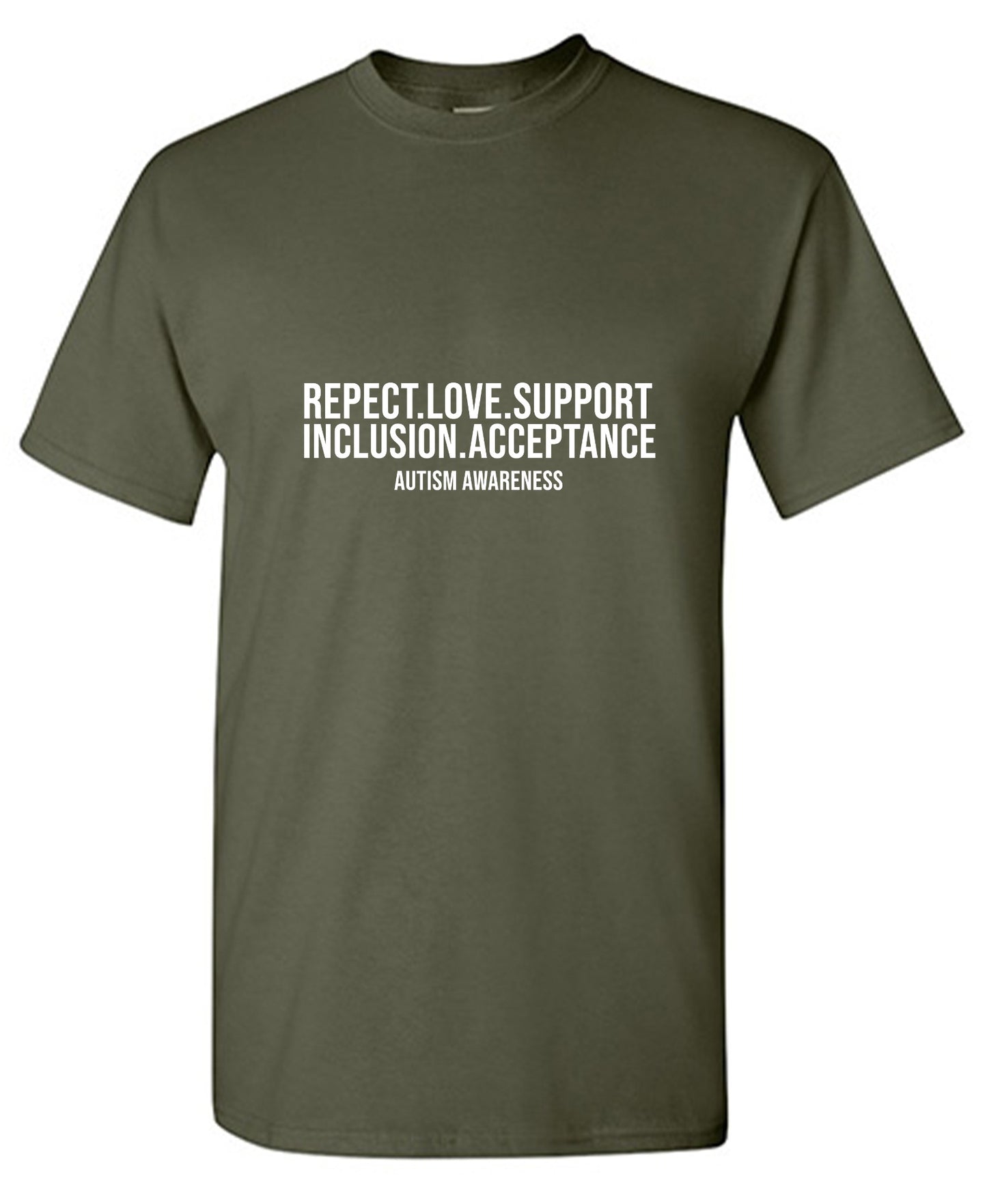 Funny T-Shirts design "Respect. Love. Support. Inclusion. Acceptance. Autism Awareness T-Shirt - Ring Spun Tee"