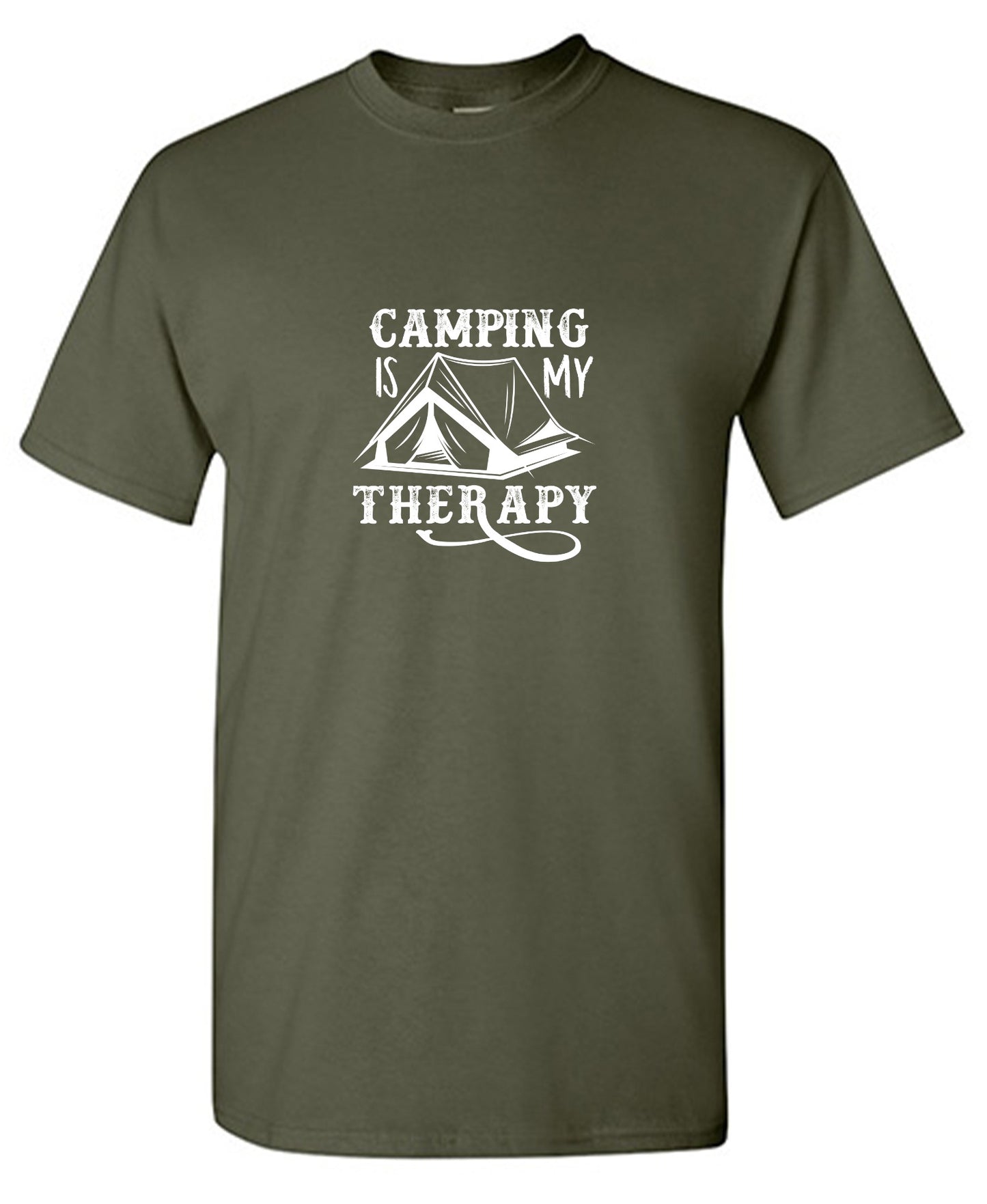 Funny T-Shirts design "Camping is my Therapy Shirt"