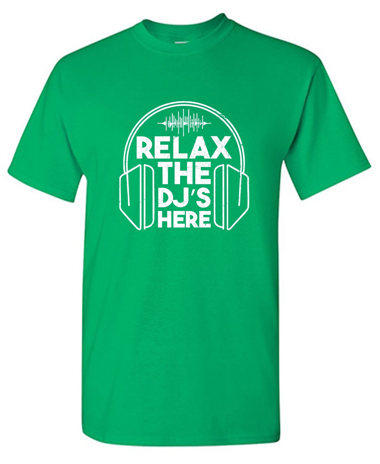 Funny T-Shirts design "Relax the DJ's here T-Shirt - Ring Spun Tee"