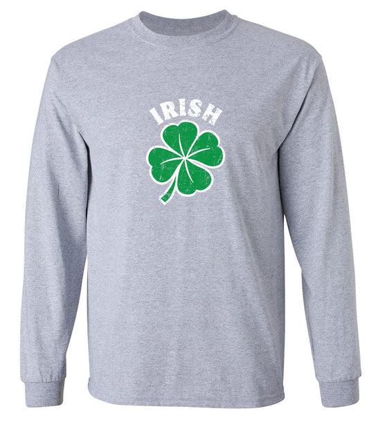 Funny T-Shirts design "Irish T Shirt Clover Design T-Shirt - Long Sleeve"