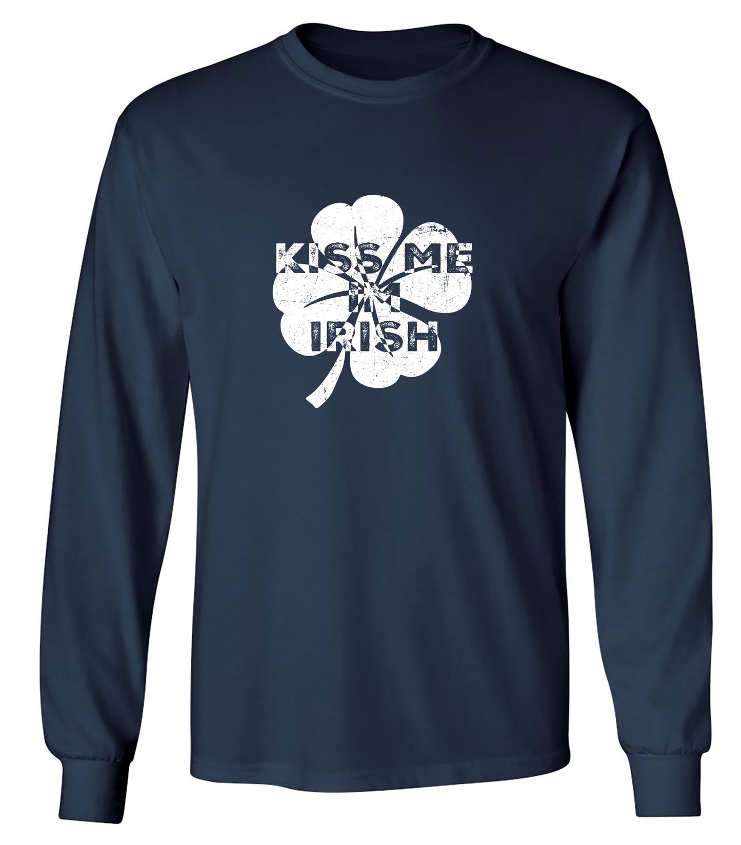 Funny T-Shirts design "Kiss Me I'm Irish funny Shirt - Long Sleeve"